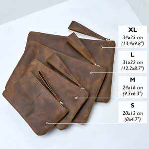 Bolsa de Cosméticos de Cuero Genuino Hecha a Mano, Vintage, Impermeable y de Lujo para Mujer, para Viaje y Maquillaje, LCB-0017, Venta al Por Mayor - Product Image 1