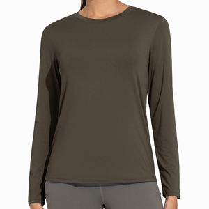 Chemise de yoga pour femmes, à séchage rapide, manches longues, coupe ample, col ras du cou, respirante, vêtements de sport, chemise de yoga pour femmes - Product Image 3