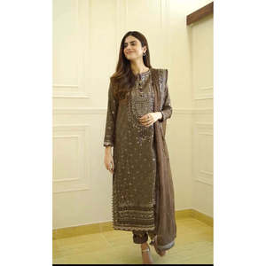 Top y pantalones de fiesta de diseñador para mujer con hermoso conjunto elegante Dupatta - Product Image 1