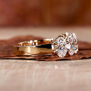 Anillo de Eternidad Unisex de Oro Rosa de 18K, Chapado en Rodio, con Corte Ovalado, Piedra Natural, Geométrico, Certificado IGI - Product Image 2