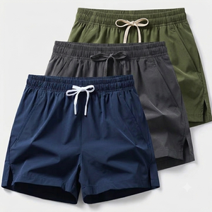Men's Quick Dry Elastic Waist Shorts Drawstring Casual <b>Summer</b> Wear Lightweight Polyester Teal Green Black - Product Image 6