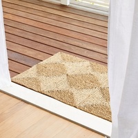 Handgefertigter Jute-Webteppich mit geometrischem Muster im Bohemian-Stil, mittlere Dicke, fleckenreinigbar, für den Heimgebrauch