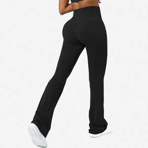 Pantalones de Yoga de Cintura Media para Mujer, Colores Personalizados, Tejido de Poliéster de Secado Rápido, Elásticos, para Gimnasio, Fitness y Ropa Deportiva - Product Image 1