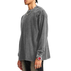 เสื้อสเวตเชิ้ตผู้ชายผ้าฝ้ายย้อมสีแบบแอซิดวอช ราคาดีที่สุด สำหรับผู้ใหญ่ ผลิตโดยผู้ผลิตมืออาชีพ เสื้อสเวตเชิ้ตผู้ชายผ้าหนาแบบแอซิดวอช - Product Image 4