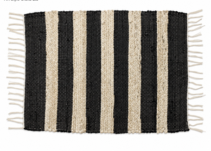Ensemble de tapis modernes en coton rayé tissé respirant, réversible, antidérapant, pour intérieur et extérieur, pour salon et chambre - Product Image 5