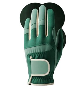 Nouveau style tendance, gant de golf en cuir véritable sur mesure, doux, main droite, vert, antidérapant, fermeture auto-agrippante, unisexe, sport - Product Image 1