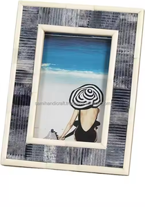 Precios de Venta caliente Marco de fotos con incrustaciones de hueso Acabado verde para marco de fotos de mesa Marco de fotos de resina rectangular - Product Image 2