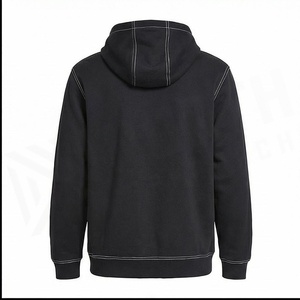 เสื้อฮู้ดผู้ชายสีดำทรงปกติ ผ้าฝ้ายเฟรนช์เทอร์รี่ มีกระเป๋าหน้า สวมใส่สบายๆ สำหรับฤดูใบไม้ร่วง - Product Image 2