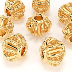 18K Solid Yellow Gold 4.2mm Single Piece Fancy Bali <b>Spacer</b> Bead High-end Jewelry Findings & Components - Product Image 1