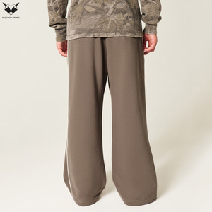 Pantalon de survêtement ample streetwear, doux, respirant et confortable pour homme, couleur marron. - Product Image 2