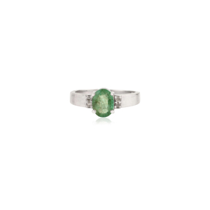 Classy Single Stone Authentic <b>Emerald</b> May Birthstone Gemstone 925 Sterling <b>Silver</b> Handmade <b>Ring</b> For Women's Party Wear Jewelry - Product Image 1