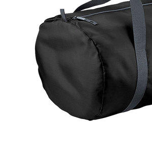 Sac de sport noir avec sangles grises, fermeture éclair, léger, pour voyages et salle de sport, unisexe - Product Image 3