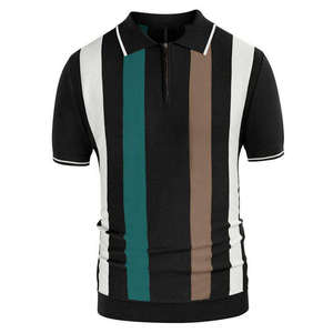 Polos de lujo para hombre, sin arrugas, con cremallera, lisos, antipilling, tela personalizada, para verano. - Product Image 6