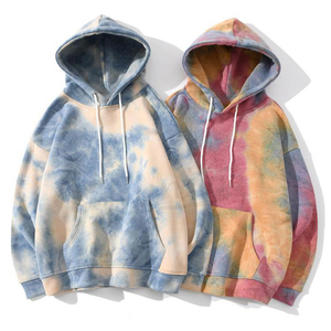 Sudadera con Capucha Unisex Tie-Dye, Talla Grande, Manga Regular, Felpa Francesa de Algodón, Informal, Otoñal, con Bolsillo - Product Image 6