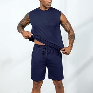 Men's Summer Casual 2 Piece Shorts Set Breathable Short Sleeves T-Shirt & Shorts Tracksuit Lightweight <b>Athletic</b> Lounge Outfit - Product Image 3