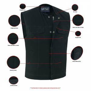 เสื้อกั๊กเดนิมสำหรับขี่มอเตอร์ไซค์ผู้ชาย Mad Max - Product Image 4