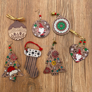 Nueva personalización 100% adornos de vaquero de cuero genuino botas de vaquero de cuero con herramientas occidentales colgantes adornos navideños regalos - Product Image 5