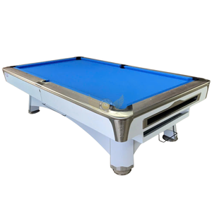 Table de billard King 9025, norme de tournoi, table de billard américaine, acier, contreplaqué solide, poches en cuir, système de retour de billes, métal - Product Image 1