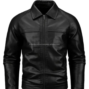 Chaqueta de moda de cuero auténtico con cremallera personalizada para hombre de buena calidad a precios mayoristas chaquetas de moda de cuero de color personalizado - Product Image 1
