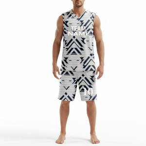 Ensembles de maillots de basket-ball athlétiques personnalisés pour adultes, uniforme en mesh performant, taille plus, 100% polyester, ensemble d'uniformes de basket-ball - Product Image 1