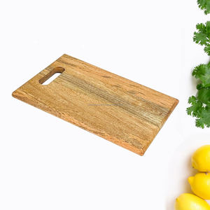 Planche à découper portable en bois d'acacia avec rigole à jus, plateau à fromage pour la cuisine, la maison ou l'extérieur - Product Image 3