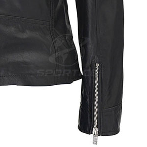Chaqueta de Cuero para Mujer, Nuevo Diseño, Transpirable, Ecológica, Color Sólido, Estilo Urbano - Product Image 3