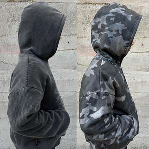 SPORTEX WEARS – Blouson à capuche réversible 100 % coton, coupe oversize, épais, pour l'hiver, avec logo brodé sur le devant, unisexe - Product Image 5