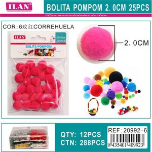 Palline Pompon ILAN 2.0Cm 25 Pezzi Decorazione Artigianale Per Progetti Fai Da Te - Product Image 3