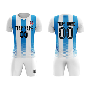 Vente en gros d'usine, ensemble de tenues de football de haute qualité, uniformes de football imprimés en sérigraphie, maillots personnalisés, 100% polyester - Product Image 2