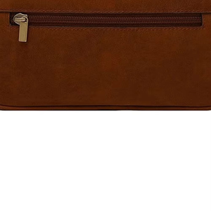 Trend Brown Microfiber Leather Travel Toiletry Bag with Zipper Closure and Mesh Interior for Men's Grooming Essentials - Product Image 6