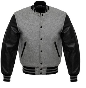 <b>Men's</b> Black <b>Jacket</b> With PU <b>Leather</b> Sleeves Stand Collar Zipper Closure Winter Moto Style - Product Image 4