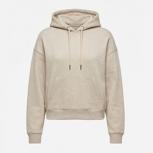 Sweat-shirt à capuche court en coton pour femme, logo personnalisé, pull-over féminin, grande taille, streetwear décontracté de haute qualité, vêtements de sport - Product Image 1