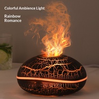 Diffuseur d'arômes à flamme effet bois 200 ml, humidificateur à ultrasons pour huiles essentielles, diffuseur d'arômes silencieux pour la maison