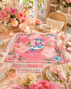 Tapete de Mahjong Americano Personalizado de Neopreno Antideslizante con Diseño Floral, con Reglas, Impermeable, Reductor de Ruido, Cubierta para Mesa de <span class=keywords><strong>Juego</strong></span> - Product Image 2