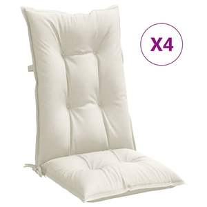 Juego de 4 Cojines y Almohadas para Exteriores de Poliéster 100% Color Crema Melange, Cojín para Silla de Respaldo Alto - Product Image 2