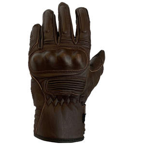 Guantes de Motocicleta de Invierno para Hombre, de Cuero Marrón Premium, con Acolchado de Gel en la Palma, Puntas de los Dedos Táctiles y Hebilla - Product Image 2