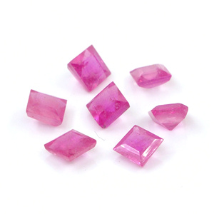 Rubis naturels de Bangkok, carrés calibrés de 4 mm, pierres précieuses de rubis naturelles facettées, prêtes à l'emploi pour la fabrication de bijoux - Product Image 4