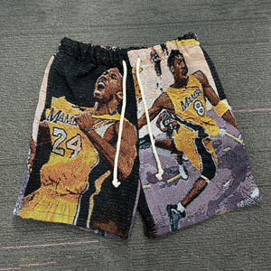 Shorts en tissu tapisserie pour homme, style streetwear personnalisé de haute qualité, respirants, style couverture tissée, décontractés et tendance, à prix raisonnables. - Product Image 4