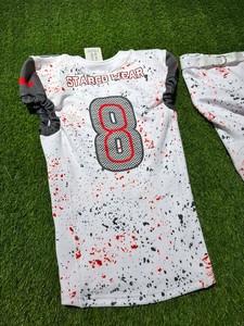 Conjunto de Pantalones y Camiseta Sublimados de Fútbol Americano Personalizados, Talla Grande, Transpirables, de Secado Rápido, Elásticos en Cuatro Direcciones, Ecológicos - Product Image 3