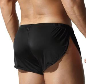 Shorts Capri Décontractés pour Hommes en Satin Tissé Couleur Unie avec Logo Avant, Cordon de Serrage, Taille Mi-Haute, Séchage Rapide et Respirants - Product Image 2