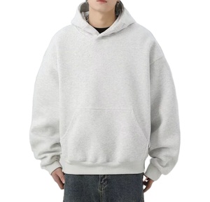 Sudadera Premium superior con logotipo personalizado para hombre, superventas, cómoda Sudadera con capucha corta cuadrada, Jersey de algodón polar de alta calidad, gota - Product Image 2