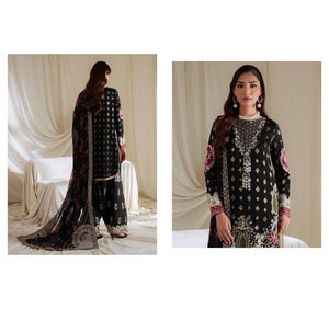 Ssumaira <b>Present</b> Omara festive <b>eid</b> collection by Nureh Embroidered Embellished silk & chiffon jacquard collection Anarkali - Product Image 6
