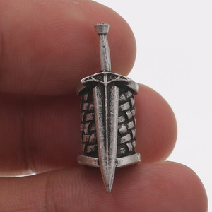Al por mayor, de Fábrica de Moda Angel Sword, Cuentas para el cabello y la barba de aleación de zinc con bronce antiguo y runa nórdica vikinga - Product Image 2