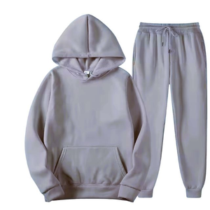Ensemble de survêtement pour hommes en gros, collection automne, 2 pièces : hauts en molleton à manches longues et pantalons, couleur unie, pull décontracté à capuche - Product Image 6