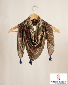 Premium Custom Printed <b>Silk</b> <b>Scarf</b> Soft Lightweight Womens <b>Square</b> Headscarf OEM Textile Manufacturing Supplier - Product Image 4