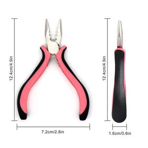 Hair <b>Extension</b> Pliers for Micro Rings <b>Beads</b> Hair <b>Extension</b> Tools Pliers Stainless Steel Pink Handle Hair Styling Salon Use - Product Image 3