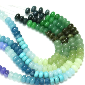 Hermosas cuentas de cuarzo verde azulado en forma de rondel, lisas, de 7 a 8 mm, cuentas de piedras preciosas de cuarzo verde azulado, venta al por mayor, artesanía. - Product Image 4