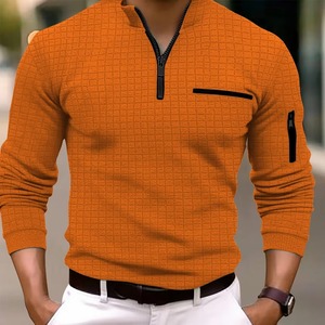 Chemises de golf à manches longues pour hommes, tricotées, à fermeture éclair, style décontracté, coupe régulière, polyester/coton, technologie OPTI-Dri, protection solaire - Product Image 5
