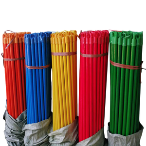 PVC Coated Full Color Wooden <b>Broom</b> Stick Lightweight Eco-Friendly 70-120cm Length Flagged Bristle Hard Bristle Made - Product Image 1