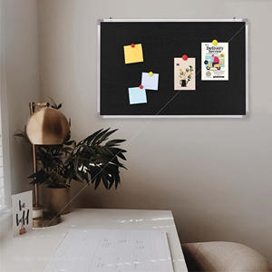 Tablero de notas de tela de terciopelo negro con borde de aluminio para organización y exhibición en la oficina - Product Image 6